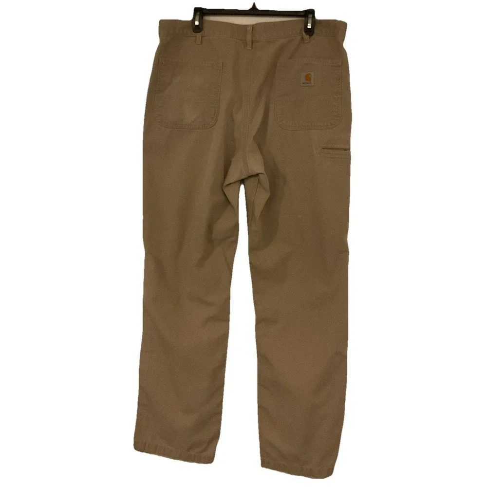 Carhartt Men's Dark Tan Khaki Carpenter Pants, Size 38 X 32 Relaxed Fit - Picture 2 of 11